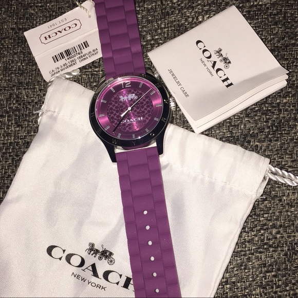 COACH silicon Purple watch new with Tags $98 - Picture 2 of 3